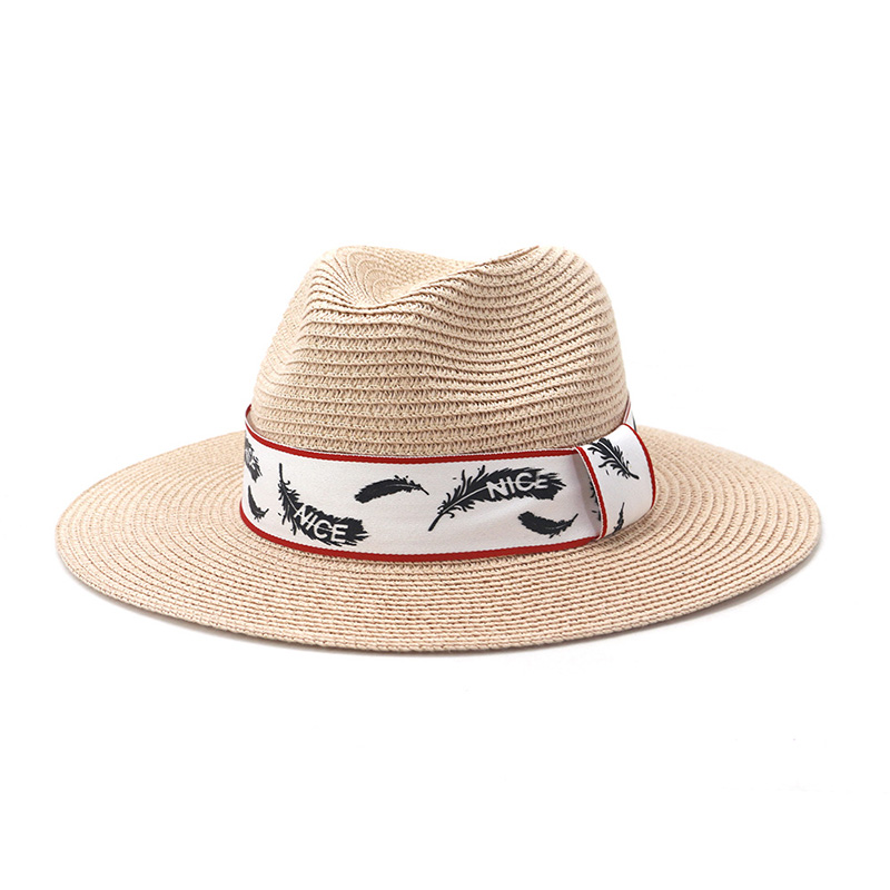 தனிப்பயன் லோகோ Mens Fedora Straw Hat