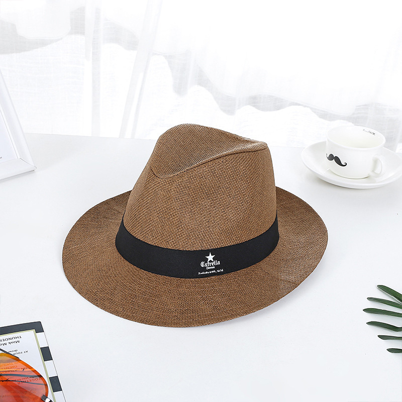 நிகழ்வுக்கான பிரத்தியேக அச்சிடப்பட்ட லோகோ Fedora Straw Hat